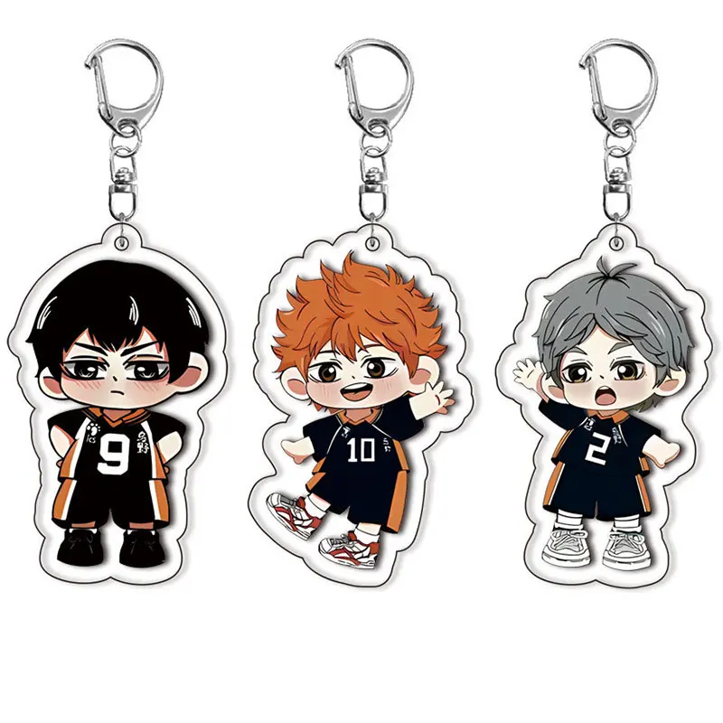 Anime Haikyu!! Volleyball Boy Keychain Hinata Shoyo Tobio Kageyama Sugawara Koushi  Bag Accessories Pendant Christmas Gift