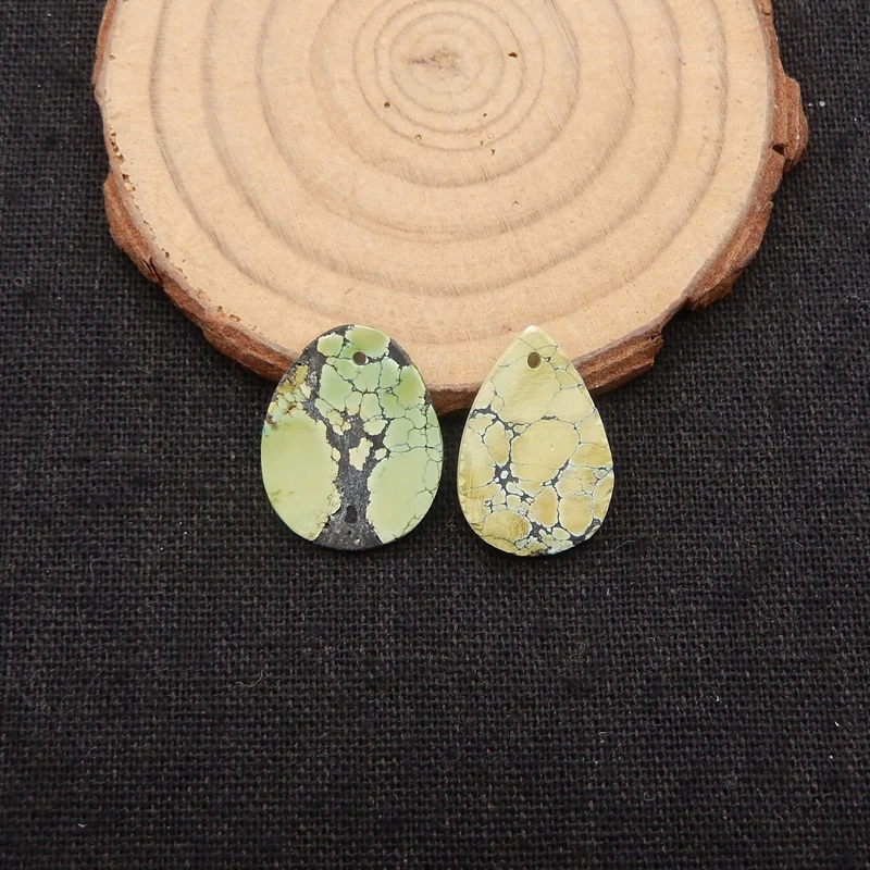 

2PCS Natural Turquoise Stone Pendant Beads Loose Gemstone for Jewelry Making Handmade Beads Craft Supplies