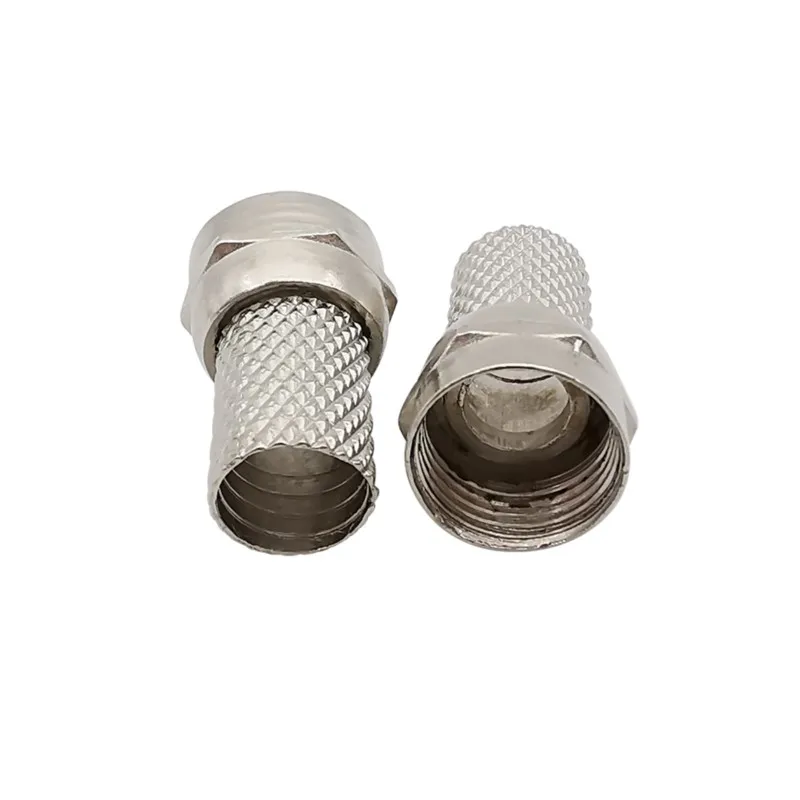 2/5/10pcs F Connector Screw On Type 75-5 F Plug RG6 Satellite TV Antenna Coax Cable Connector Twist-on F Type Coaxial Adapter D6