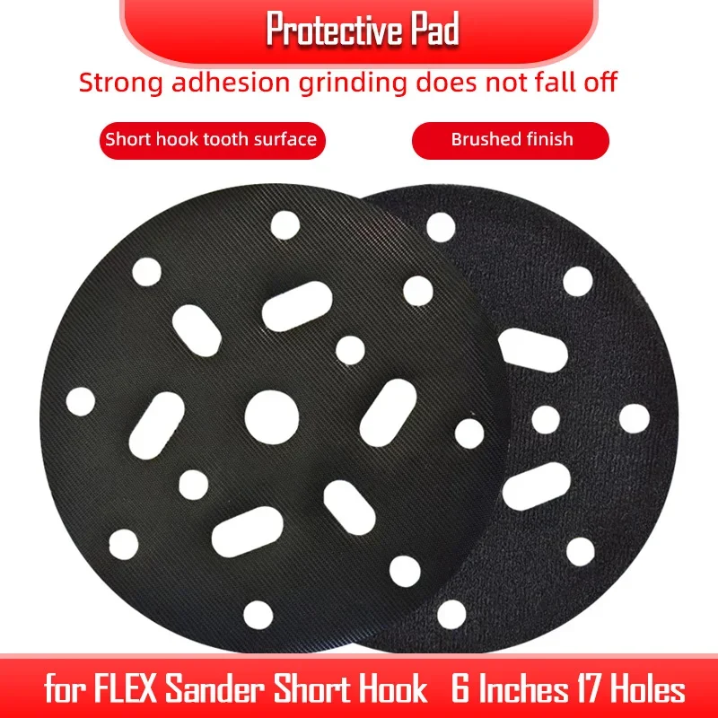 Protective Pad Suitable for FLEX Sander Short Hook   6 Inches 17 Holes 150MM Sandpaper Protective Pad Flocking Soft Pad