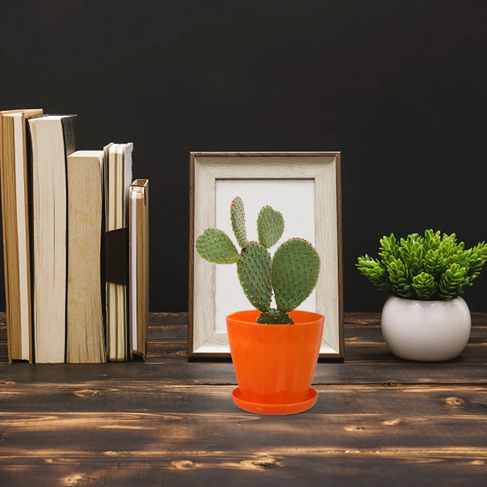 

10pcs Petal-Shaped Flower Pot Plastic Indoor Planter With Tray For Succulents Garden Green Plants Container