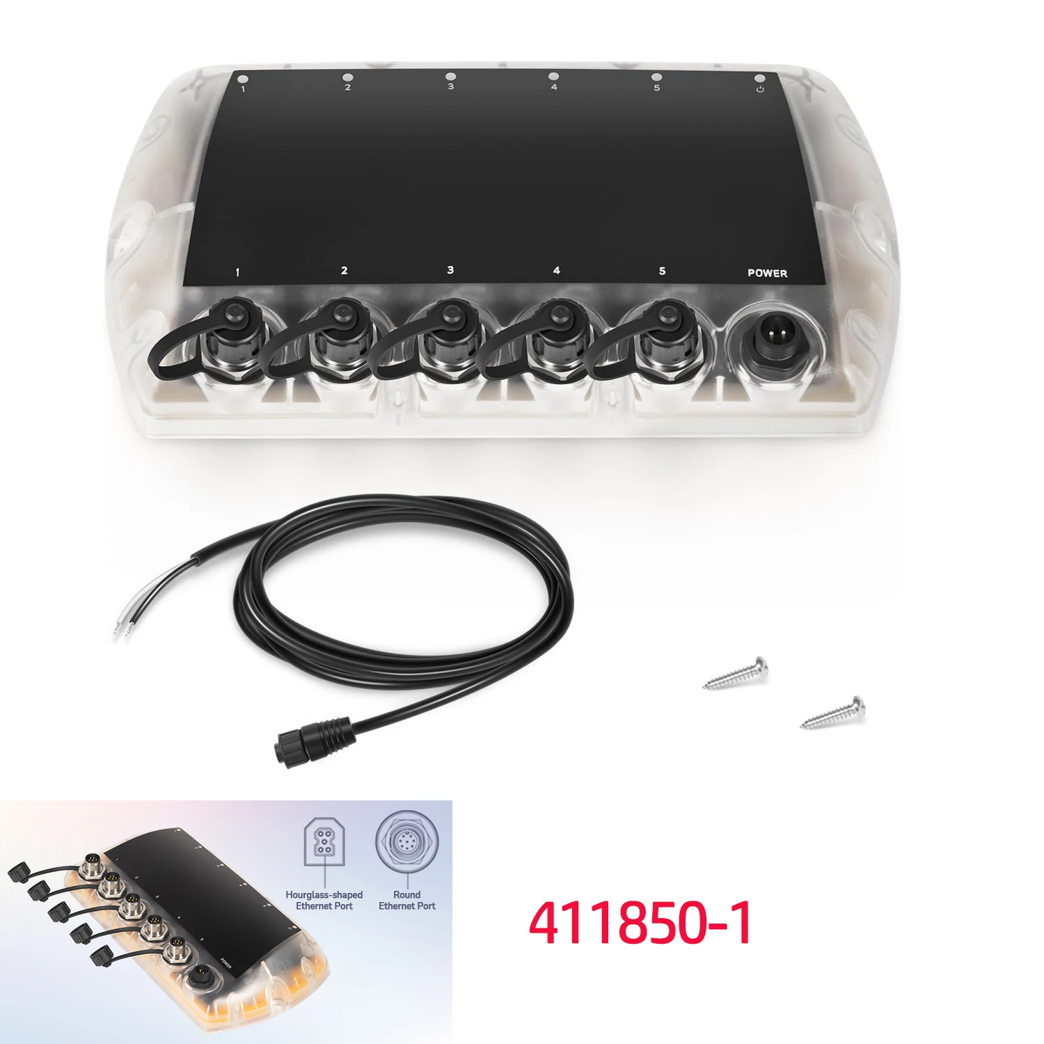 

AS ETH 5PGL Ethernet Switch 411850-1 Fits for Humminbird - 5 Port Gigabit Network Hub Connecting Fish Finders, Radar