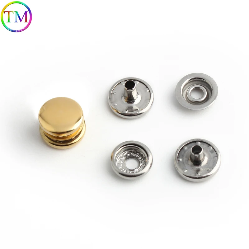 1/5/10Sets Stainless Steel Metal Rivets Stud Snap Fasteners Button Press Studs Leather Bag Clothes Repair Rivet Diy Accessories