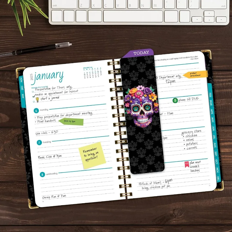 HARDCOVER 2025 5.5x8: 14 شهرًا نوفمبر 2024 ديسمبر 2025 اليومي الأسبوعي الشهري جدول الأعمال السنوي المرجعية مجلد الجيب و Sti