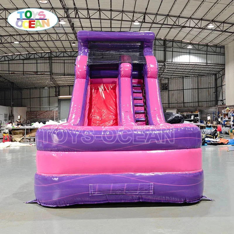 Hot-selling purple and pink Inflatable Water Slides with Pools, Perfect for Kids' Activities and Parties.