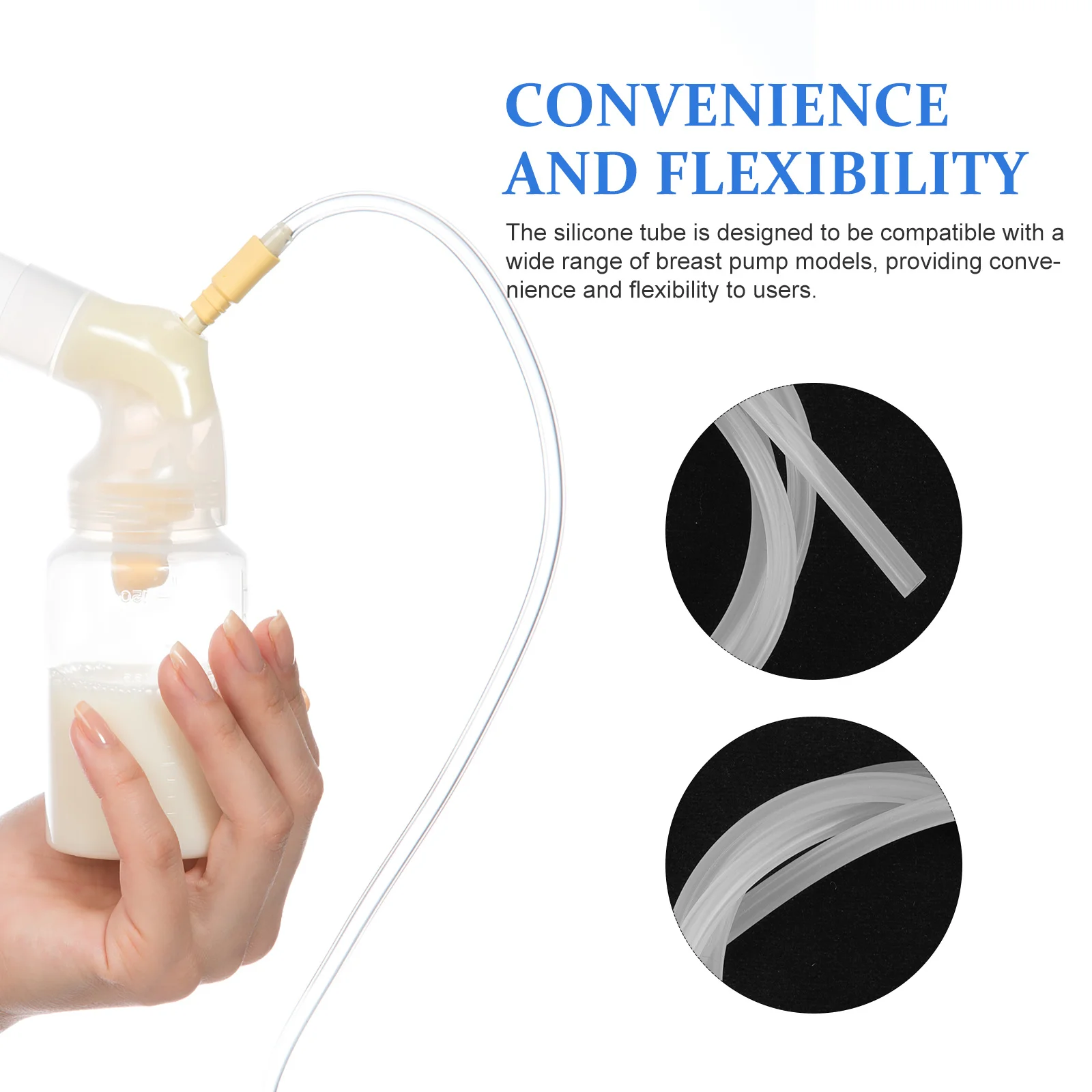 유축기 교체용 실리콘 호스 유연한 튜빙 안전한 역류 방지 수동 전기 유축기와 호환 가능