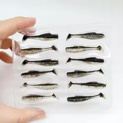 DUODUOYU 12PCS TPR Floating Mini Soft Fishing Lure 0.5g/40mm Small Ttail Bait Wobbler Isca Pesca Artificial  Fishing Tackle