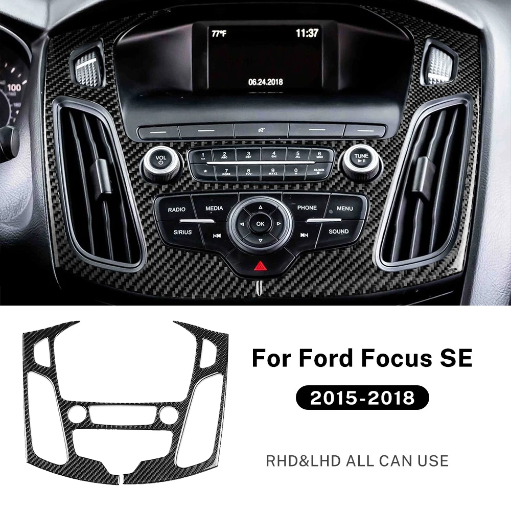 

Car Center Console Panel Accessories Real Soft Carbon Fiber Sticker For Ford Focus SE RS ST Ecoboost 2015 2016 2017 2018 LHD RHD