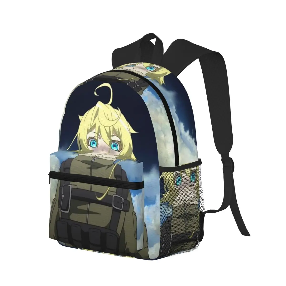 Saga Of Tanya The Evil Anime Student Backpack School Bag Hiking Travel Daypack for Men Women Bookbag Shoulder Bags