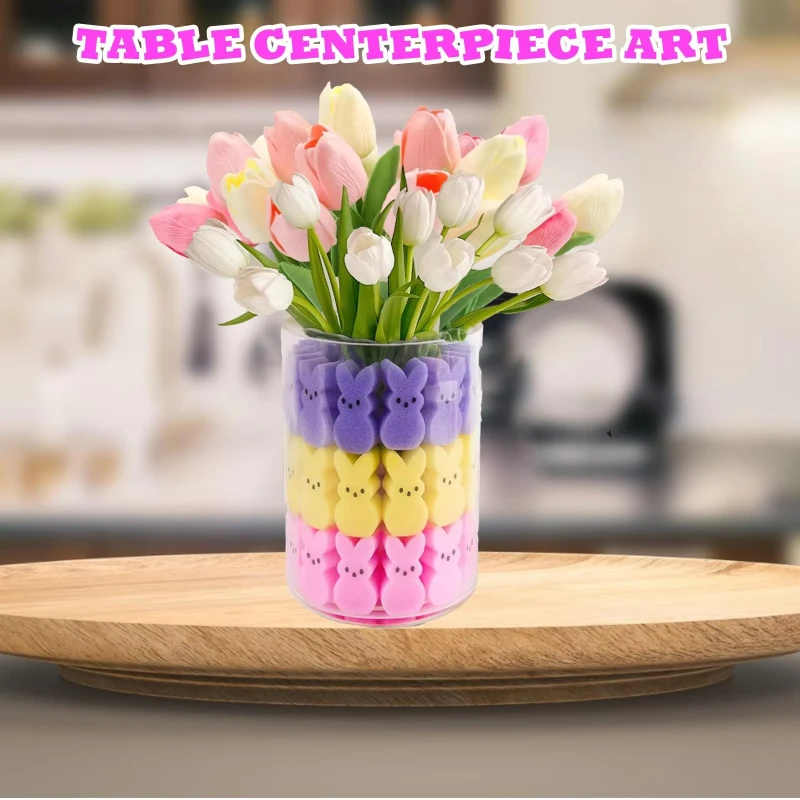Juego de relleno de jarrón de conejo pelador de Pascua, decoración de primavera, decoración Interior del hogar, decoración central de mesa de comedor, 30 Uds.