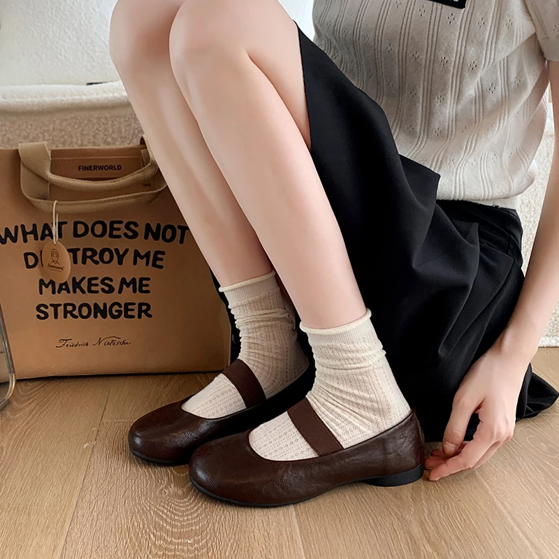 

Elegant Shoes Woman Flats Autumn Oxfords Casual Female Sneakers Shallow Mouth Square Toe Dress Fall Summer Leather New Ballerina