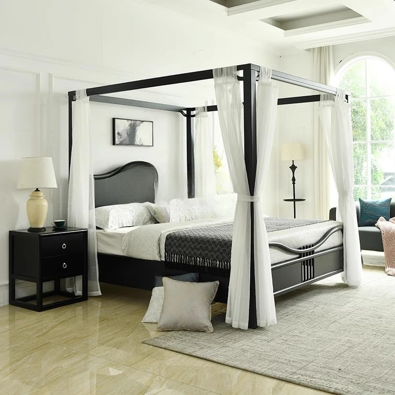 

New Chinese style all solid wood shelf bed 1.8 double bed 1.5 classical style