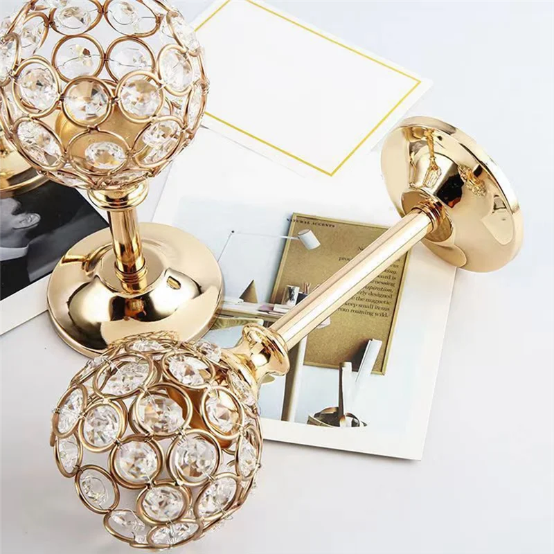 ak23-結婚式会場フラワーアレンジメントホテルの窓の装飾ホームウェディング小道具ゴールドカラーの錬鉄製キャンドルホルダー