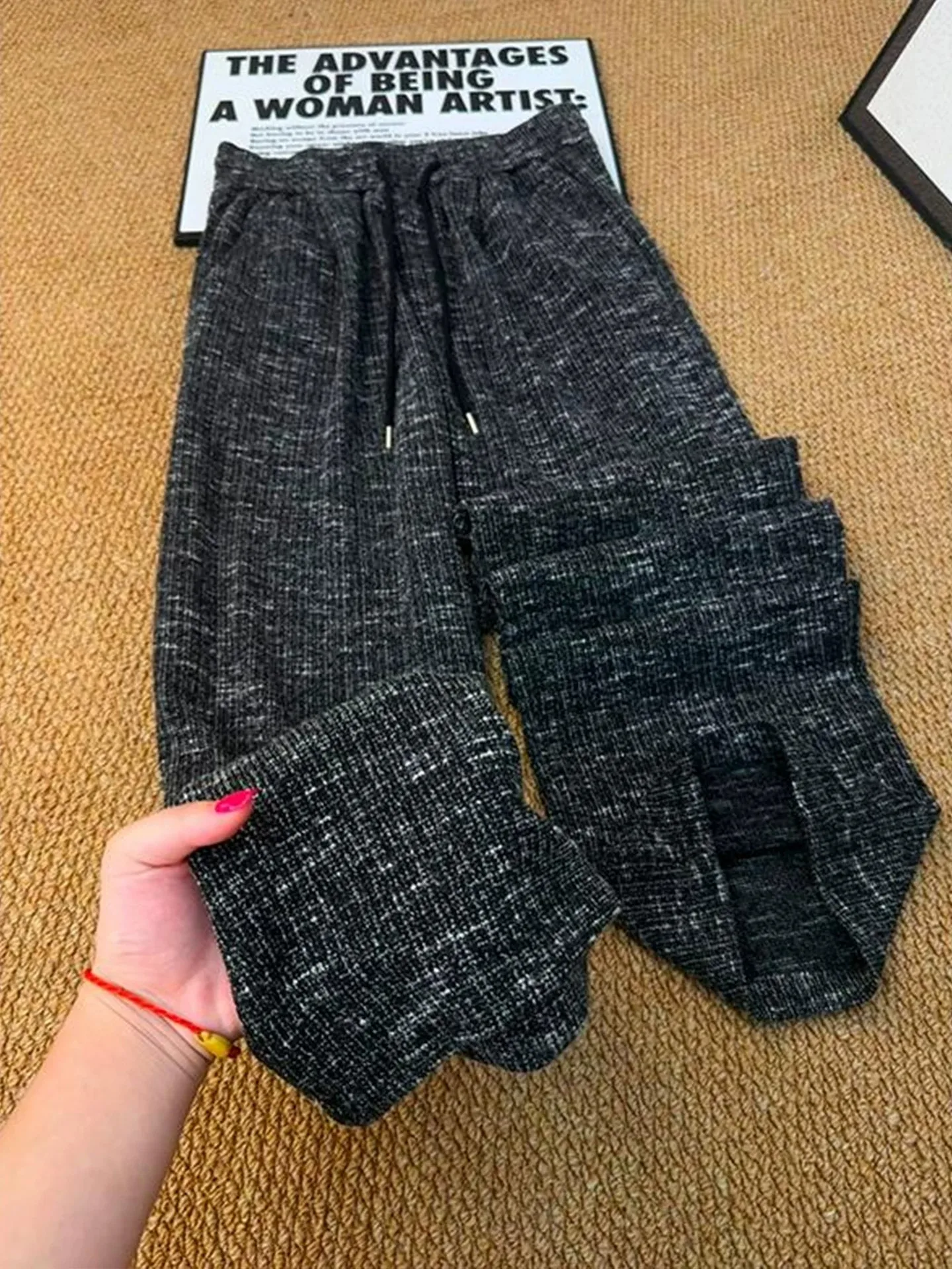 Loose Straight Leg Casual Pants Men's Autumn Loose High-End Dyed Blade Shape Trousers Casual Loose Feeling Bell Bottoms
