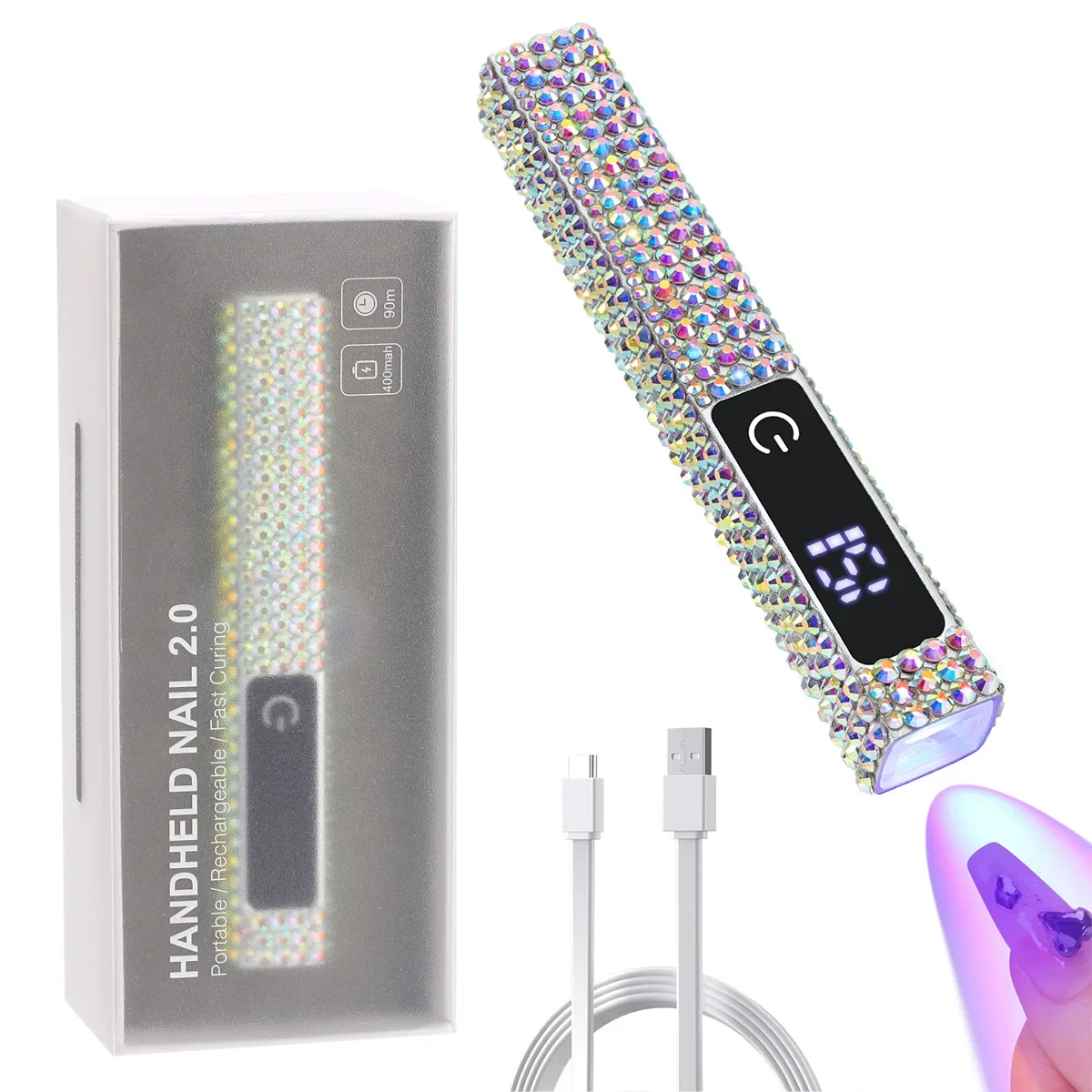 Portable Mini Dryer Lamp UV LED Nail Light For Curing All Nail Gel USB Rechargeable Nail Art Tool Home Travel Use