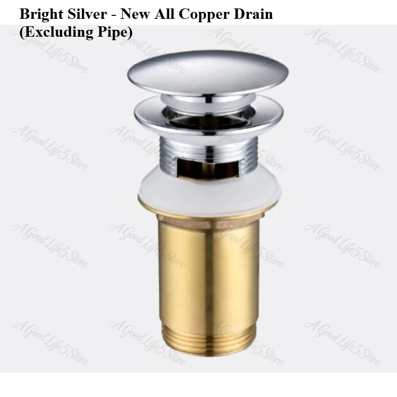 For All Copper Gun Gray Belt Basket Filter, Bounce Type Drain, Hand Washing Face Basin Accessories, Bathroom Odor Prevention