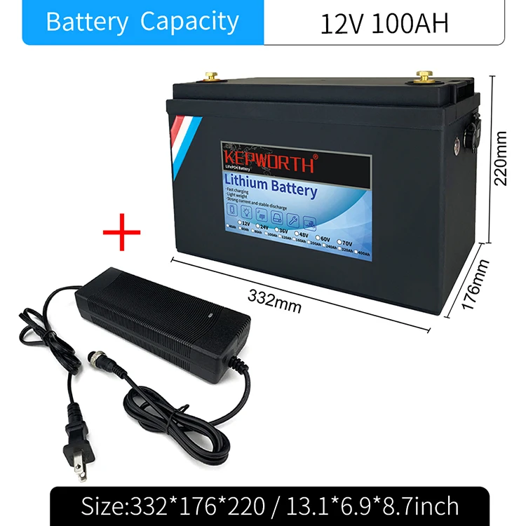 Top Selling 12v 100Ah Lifepo4 Battery Golf Cart Battery Solar Lithium 1280wh Rechargeable Battery