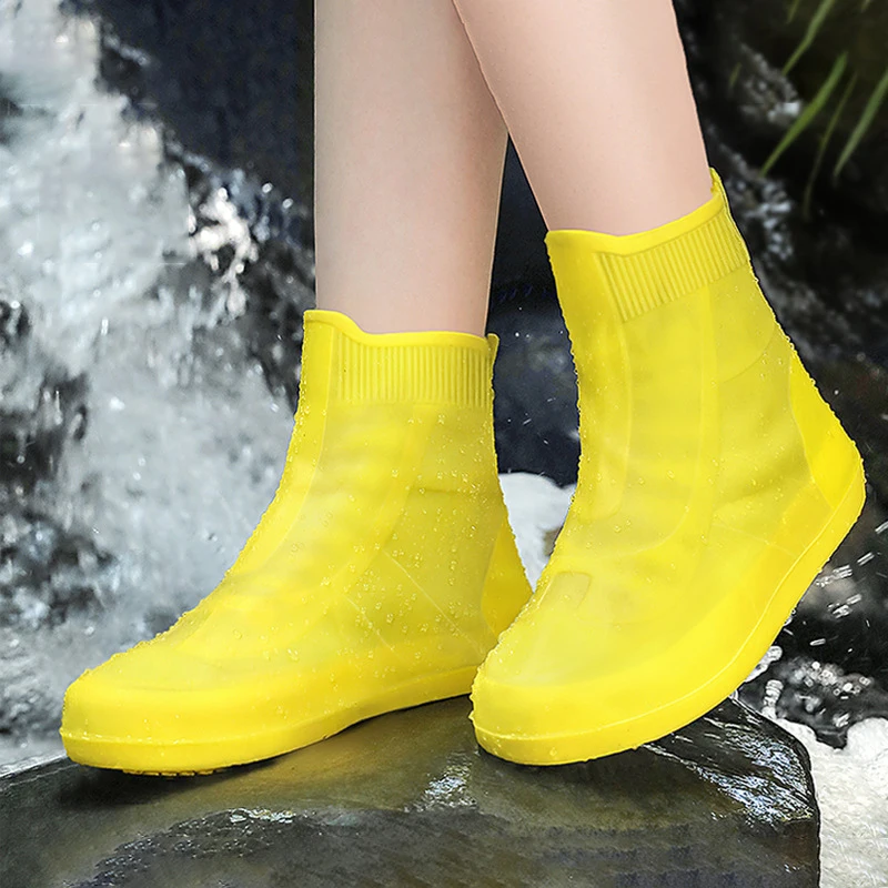 

Motorcycle Rain Shoes Cover Men Women Waterproof Shoes Cover Rain Proof Protection High Cylinder Wear Resistant Light Rain Boots