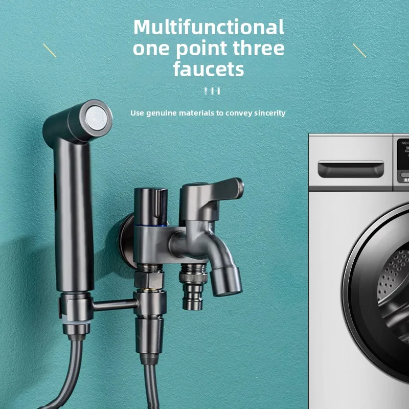 

Смеситель для стиральной машины «один на три» с быстрым открытием, многофункциональный четырехходовой угловой клапан с двумя выходами и тремя управлениями для отвода