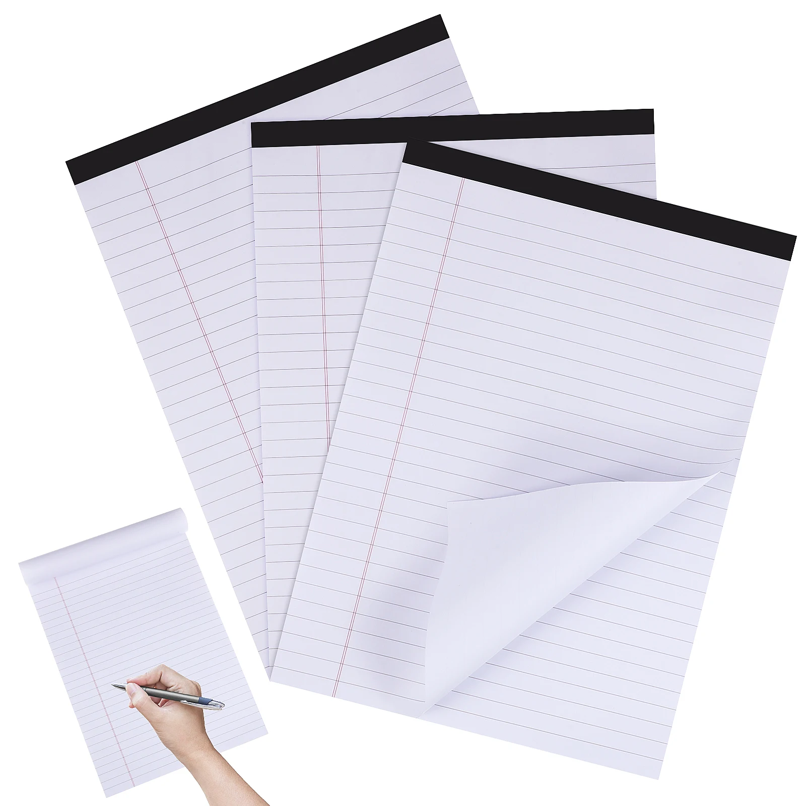 

3pcs Legal Pads A4 Lined Notepads 11.2X8.2 Inch College Ruled Writing Memo Pads Wide Ruled Notebooks For School Office Supplies