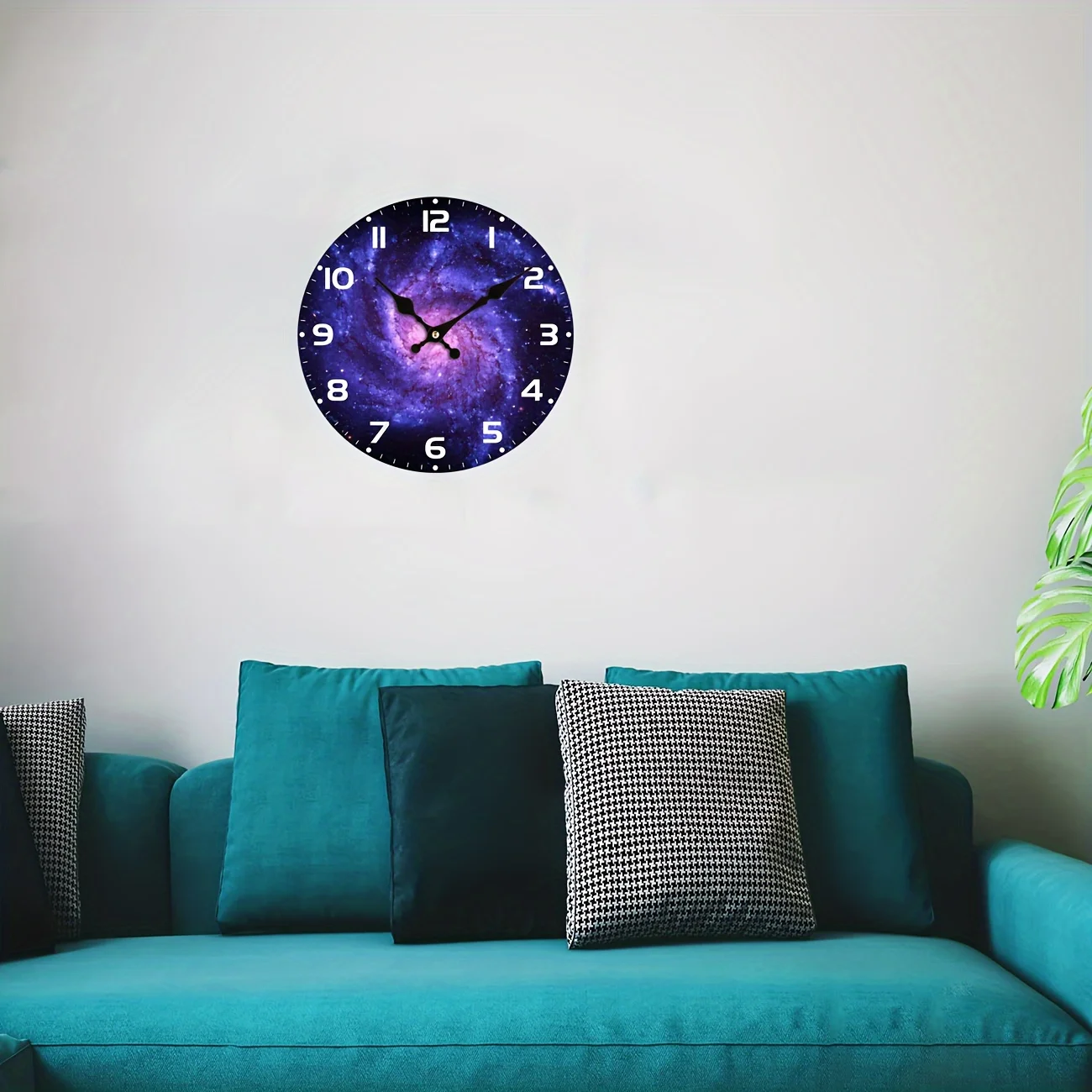 Galaxy-Inspired Silent Wall Clock - Wooden, Battery-Powered for Living Room & Bedroom Clocks Wall Home Decor