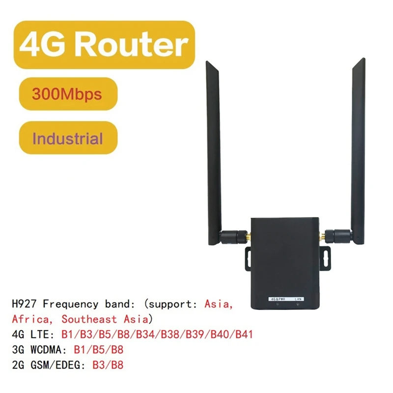 H927 4G беспроводной роутер промышленного класса 4G LTE CAT4 150 Мбит/с слот для SIM-карты, Wi-Fi роутер до 16 пользователей с 2 антенны SMA-A