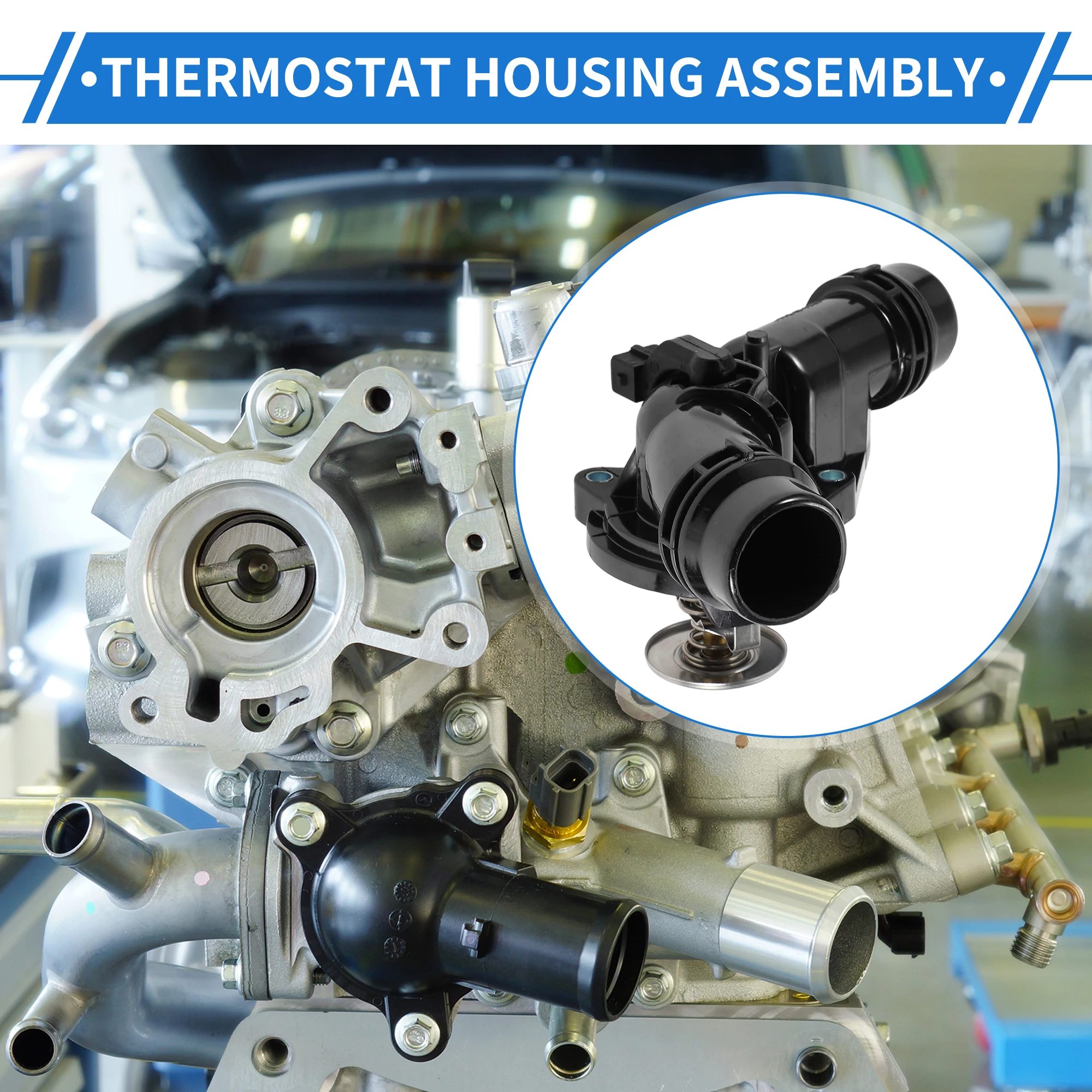 X Autohaux No.11531437040 Thermostat Housing Assembly for BMW E46 323i 325i 328i 330i 525i