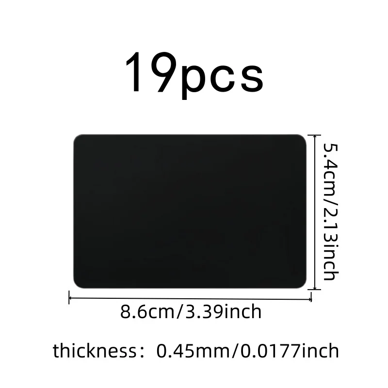 19 pcs 0.45mm Metal Business Card Blanks, Aluminum Smooth Surface and Durable Scratch Resistant, ideal for Metal ID Tags