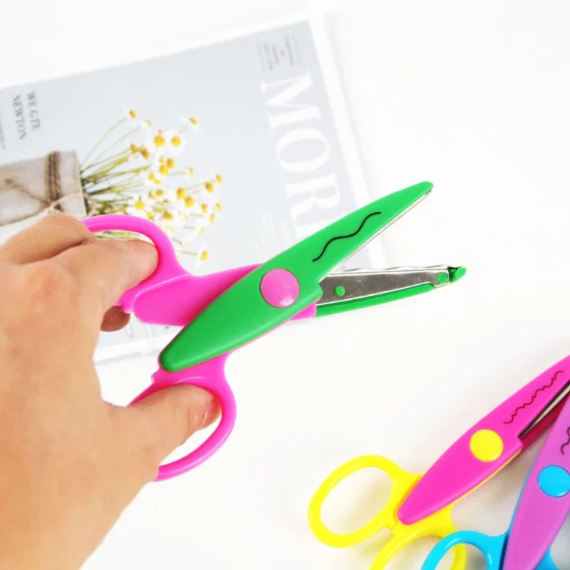 Color Scissors Handmade Diy Album Scissors Child Safety Kindergarten Fun Round Photo Scissors