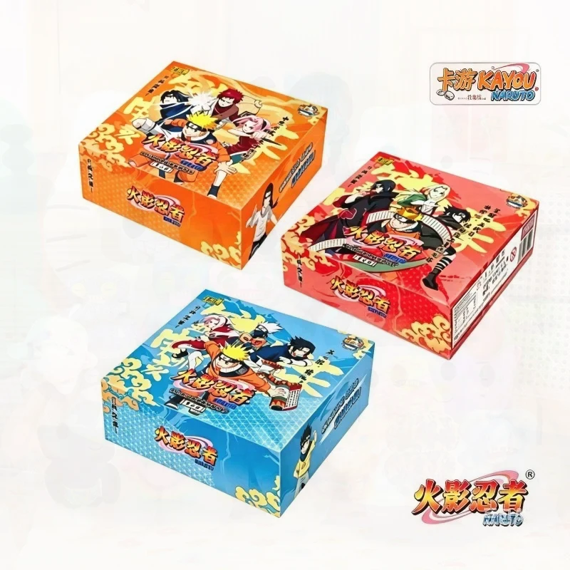 KAYOU Genuine Naruto English Version W5T2 W7T2 W9T2 Booster Box Anime TCG Rare PR002 Ninja World Collection Cards Kids Toy Gift