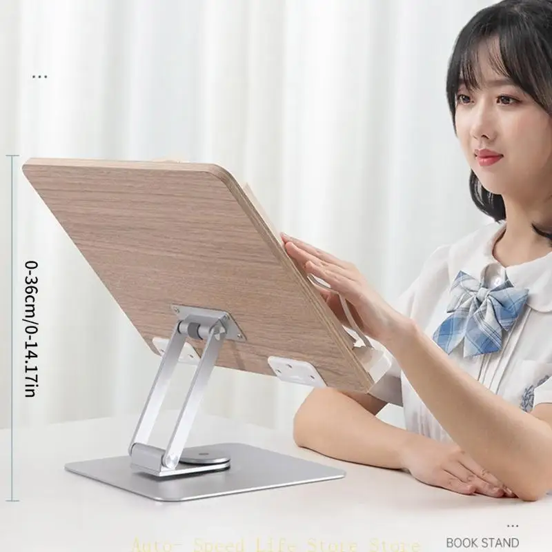 

02DA Adjustable Book Stand 360 Degree Reading Foldable Book Holder Tablets Riserfor Laptop Textbook Cookbook Stands