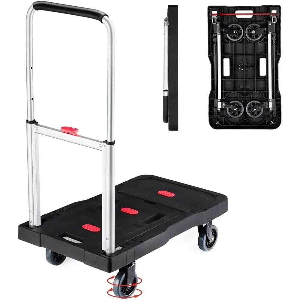 

Складная платформенная тележка повышенной грузоподъемности (до 150 кг) с колесами, портативная универсальная тележка для дома, офиса и гаража