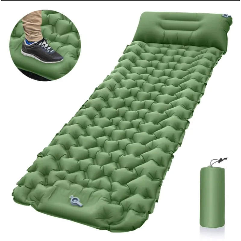 Hot Sale Step on Inflatable Pad Hiking Camping Lightweight Tent Air Mattress  Folding Picnic Travel Sleeping Mat