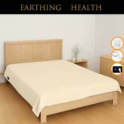 Conductive Silver Fiber Flat Bedsheet with Earthing Cord Antistatic Health Protection Sheet Gro... product image