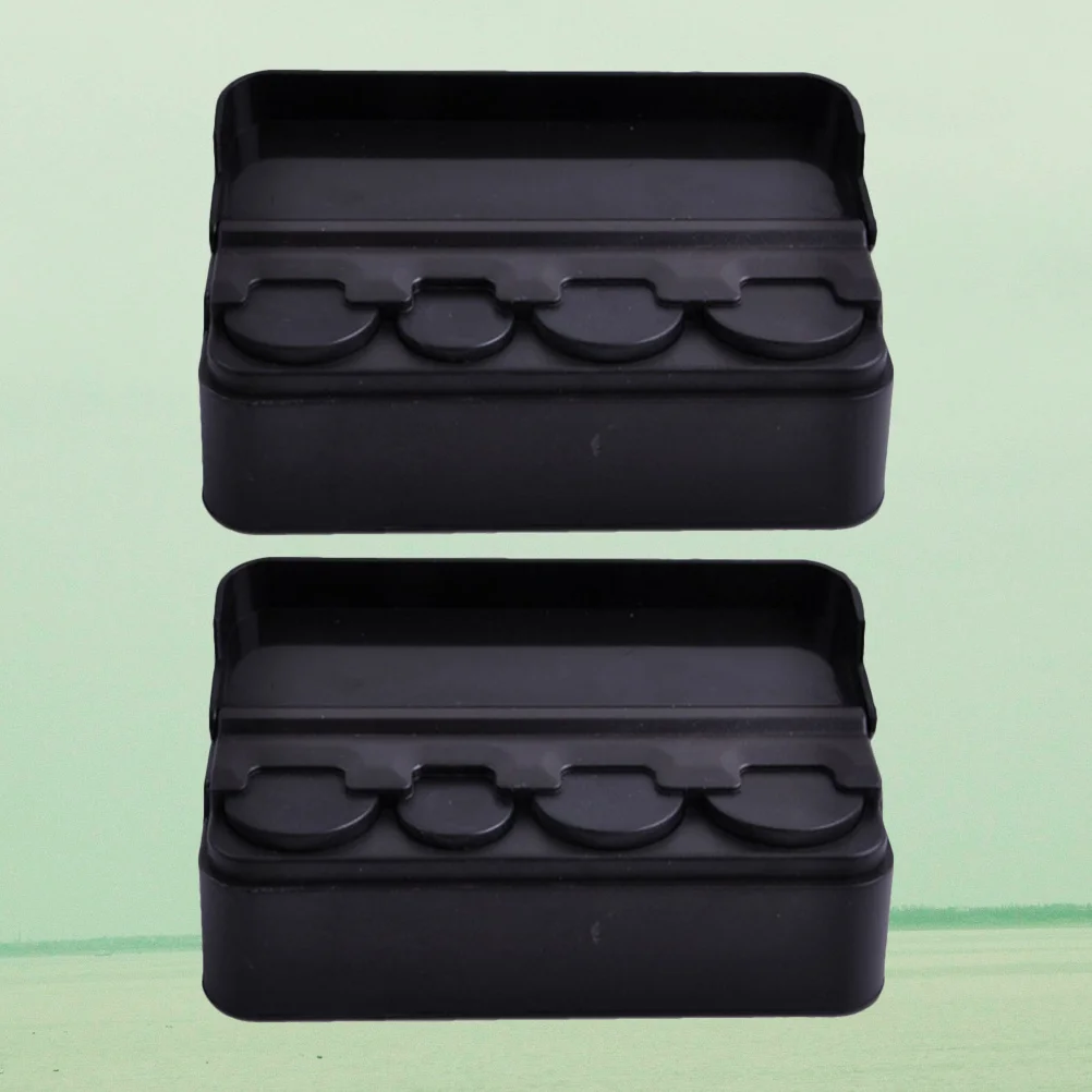 2Pcs Coin Box for Car Waterproof Plastic Design Holds Loose Change Secure Fit Dashboard Mount Storage Case for Vehicle Home Use