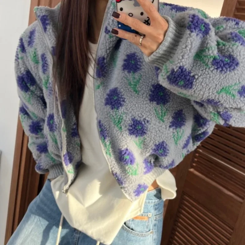 

Шикарное осенне-зимнее женское пальто из хлопка Thiened с цветочным узором, универсальное теплое модное пальто прямого кроя