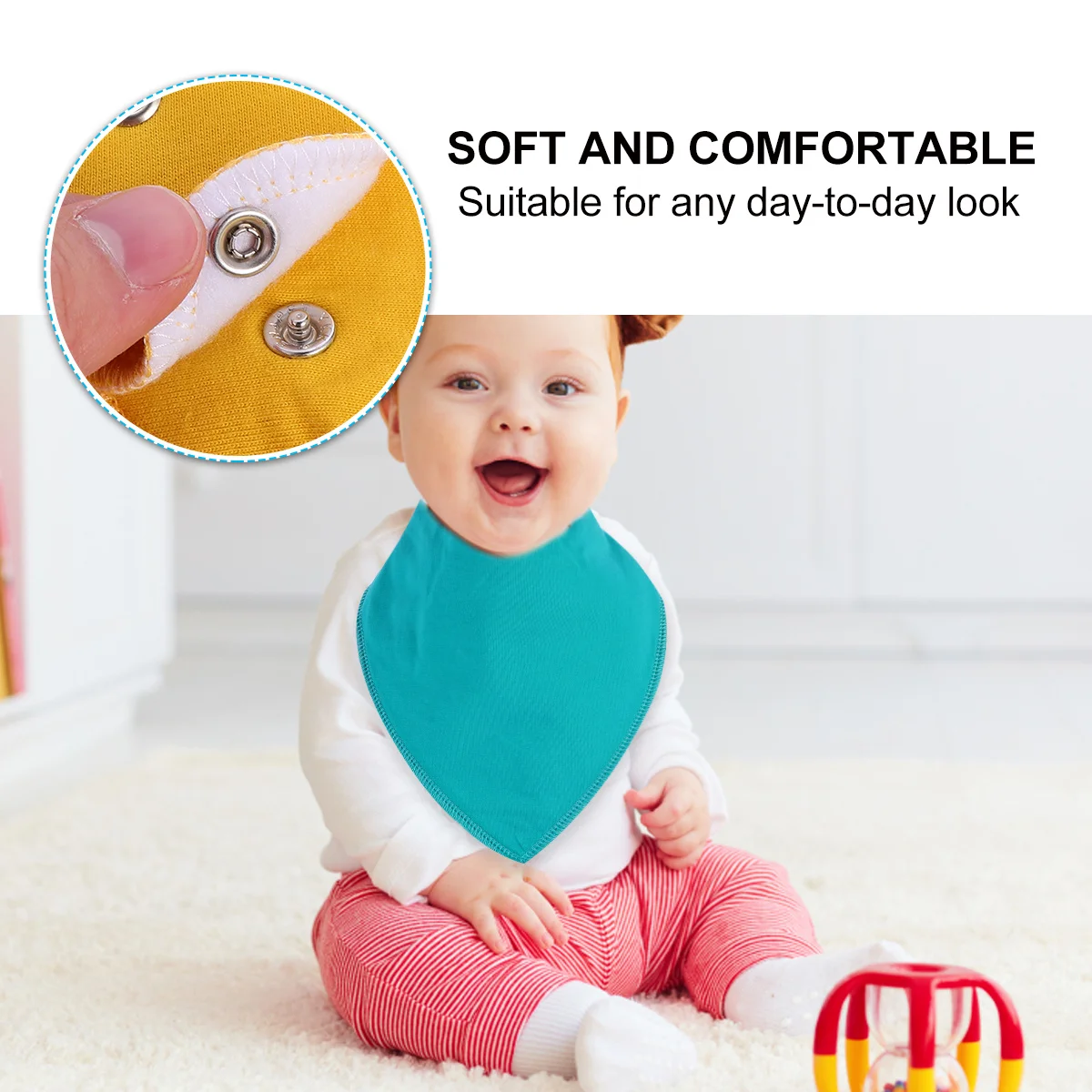 

6Pcs Baby Bandana Bib Absorbent Soft Drool Bibs Newborn Adjustable Snaps Baby Shower Gift Newborn Bibs Saliva Towel