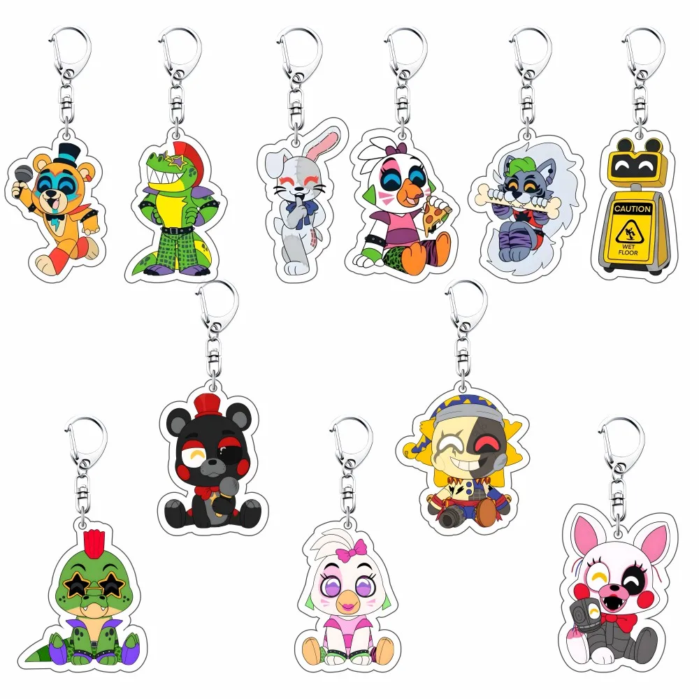 Llavero de Acrílico de 6cm con Personaje de Anime de Five Nights at Freddy FNAF, Colgante para Mochila, Llavero para Coche, Regalo para Fans
