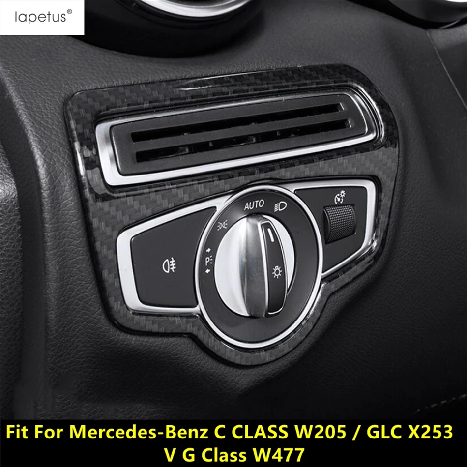 

Car Head Lamp Light Switch Button Decorative Cover Trim Interior Accessories For Benz C CLASS W205 / GLC X253 / V G Class W477