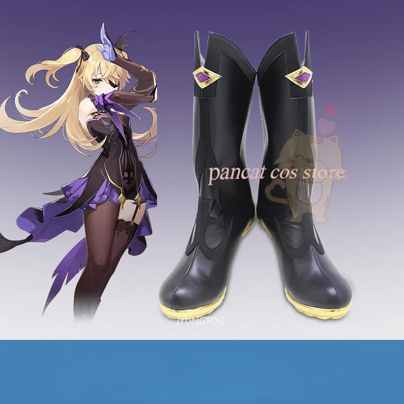 Genshinimpact Fischl Cosplay Shoes Comic Anime Game Cos Long Boots Cosplay Costume Prop Shoes for Con Halloween Party