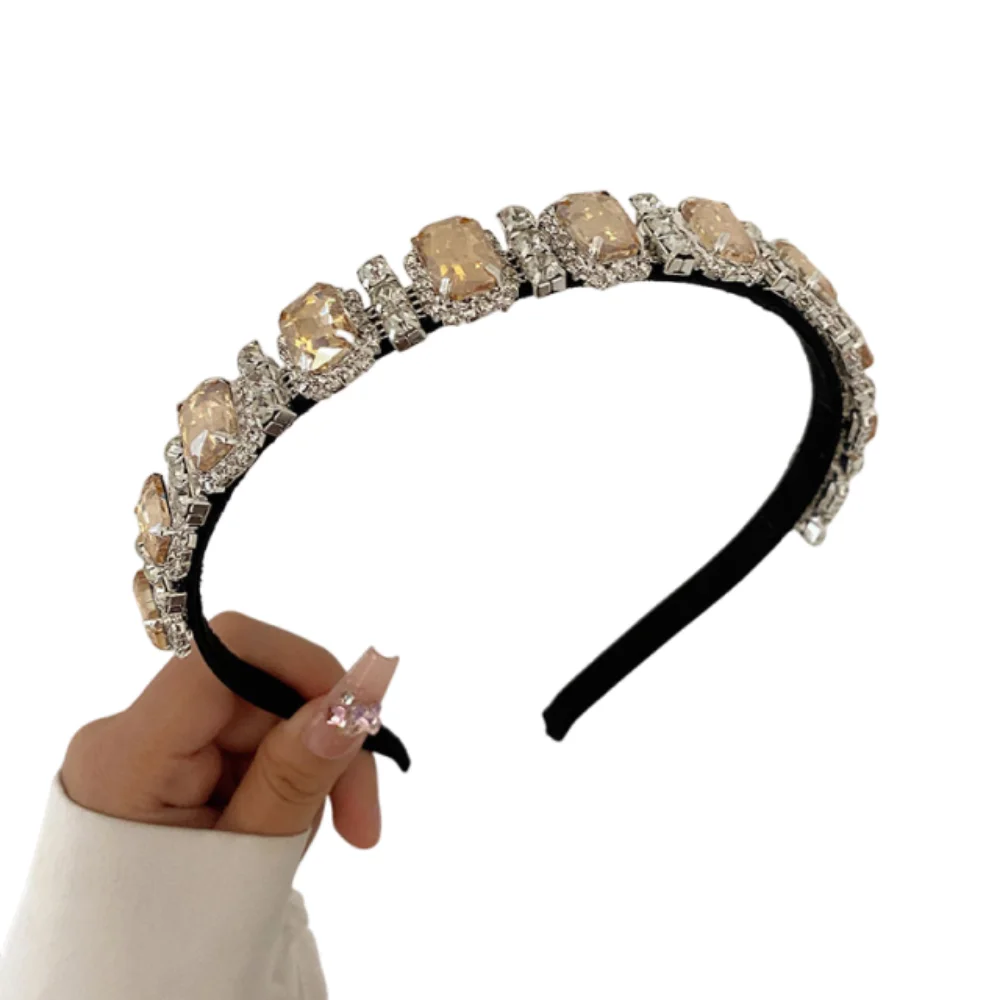 

Многоцветные повязки на голову с полной инкрустацией стразами, блестящие квадратные повязки с кристаллами, многофункциональная роскошная барочная тиара для женщин на свадьбу