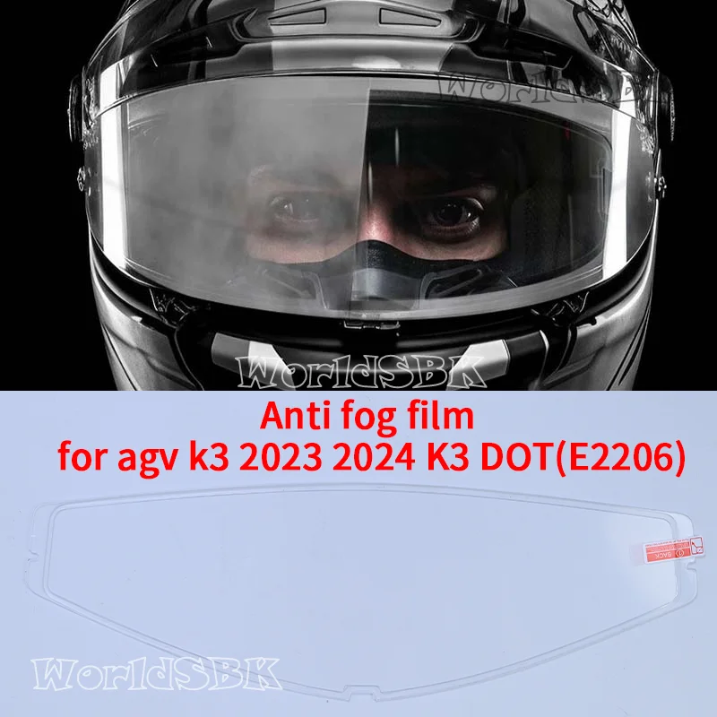 Anti fog film for NEW AGV K3 DOT(E2206) k3 2023 Motorcycle Helmet Lens Windshield Shield Goggles Mica Accessories pinlock