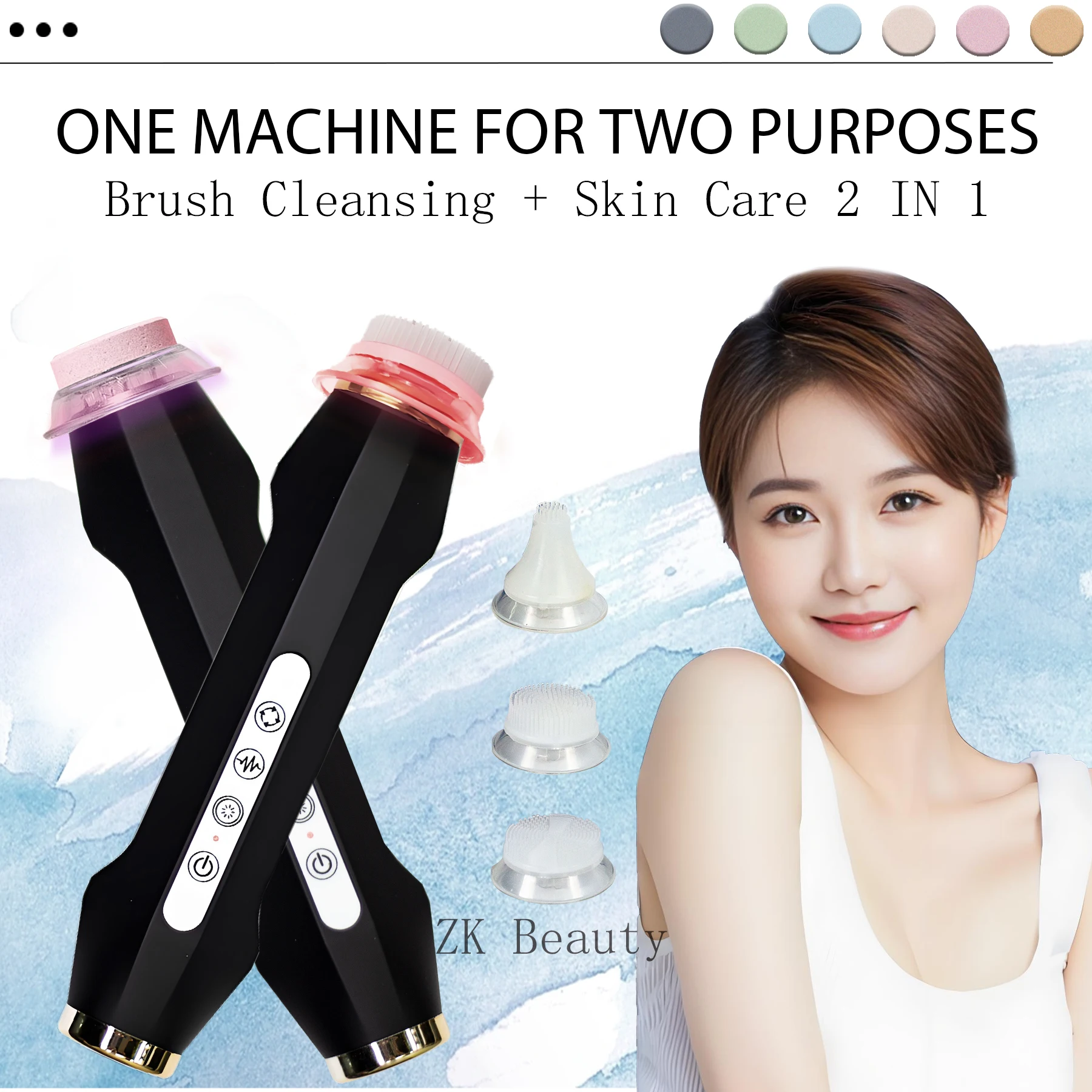 Updated Co2 Bubble Oxygenation Pods Pen Add Brush Head Facial Cleaning Skin Whitening Anti-Aging Portable Beauty Device