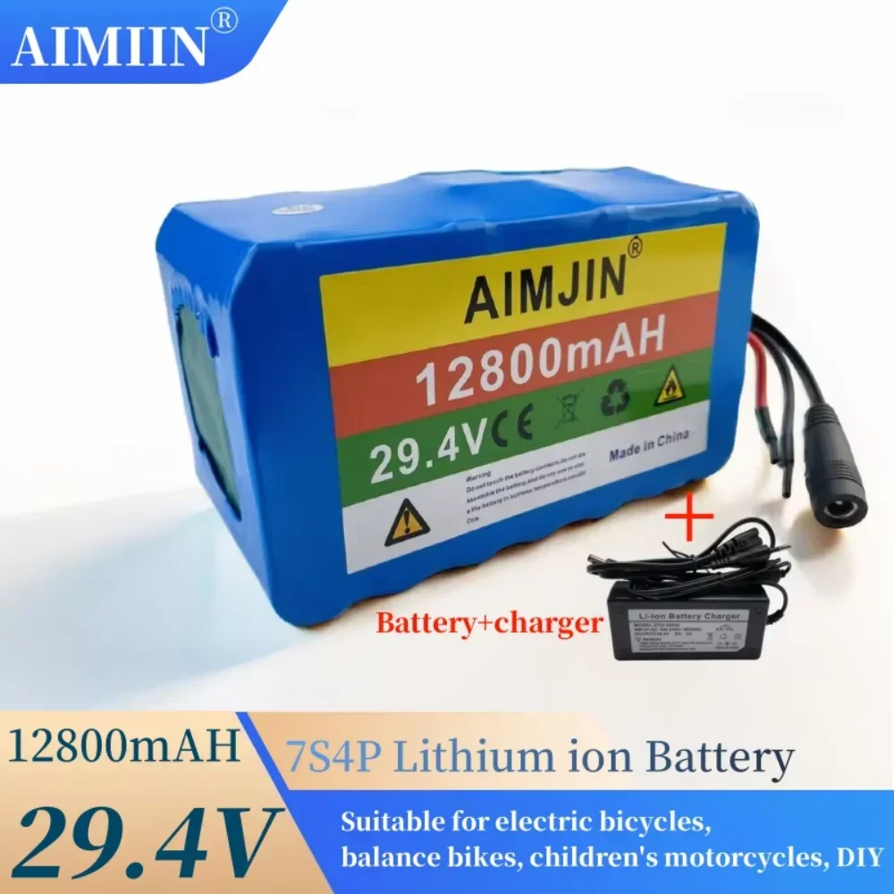 

24V 7S4P 18650 battery 12.8Ah/12800mAh for electric wheelchairs 29.4V rechargeable lithium-ion battery pack+29.4V charger