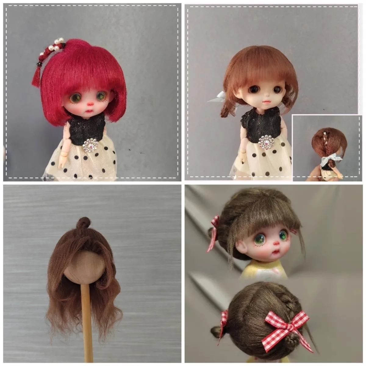 

Lovely OB11 Doll wig, 1/3 1/4 1/6 BJD Imitate Beach Wool Stretchy Wig, Handmade Toys Accessories