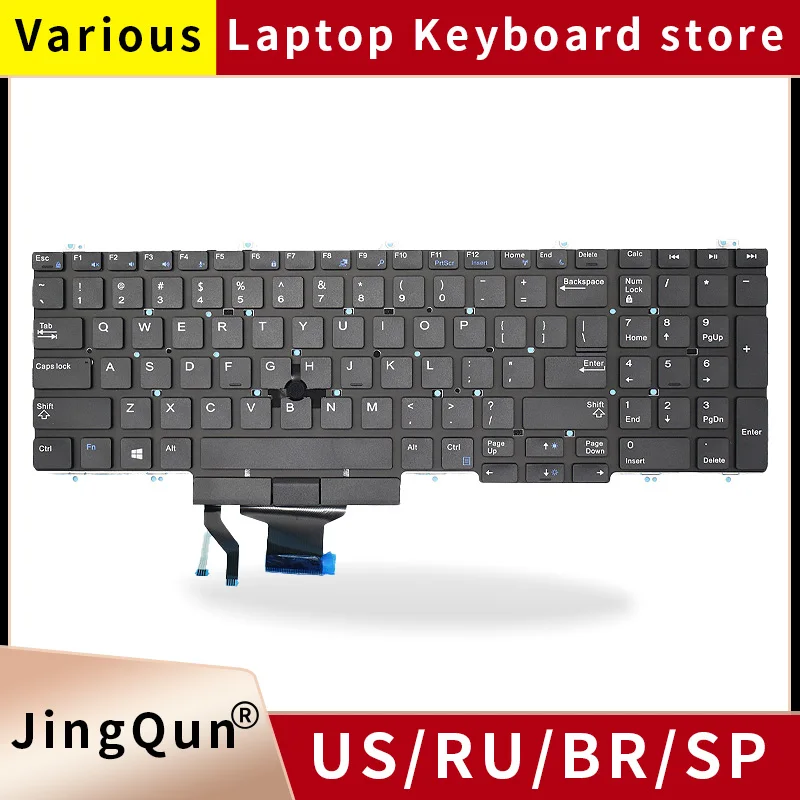 

Replacement US/RU/SP Russian Laptop Keyboard For Dell PRECISION 7530 7540 5540 P74F 15-7530 M7530 E7530 7730 7740 Backlight
