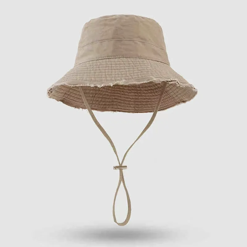 1 Piece of Solid Color Light Panel Fringed Sunshade Fisherman Hat, Personalized Hanging Rope Sunshade Basin Hat, Vacation Hat