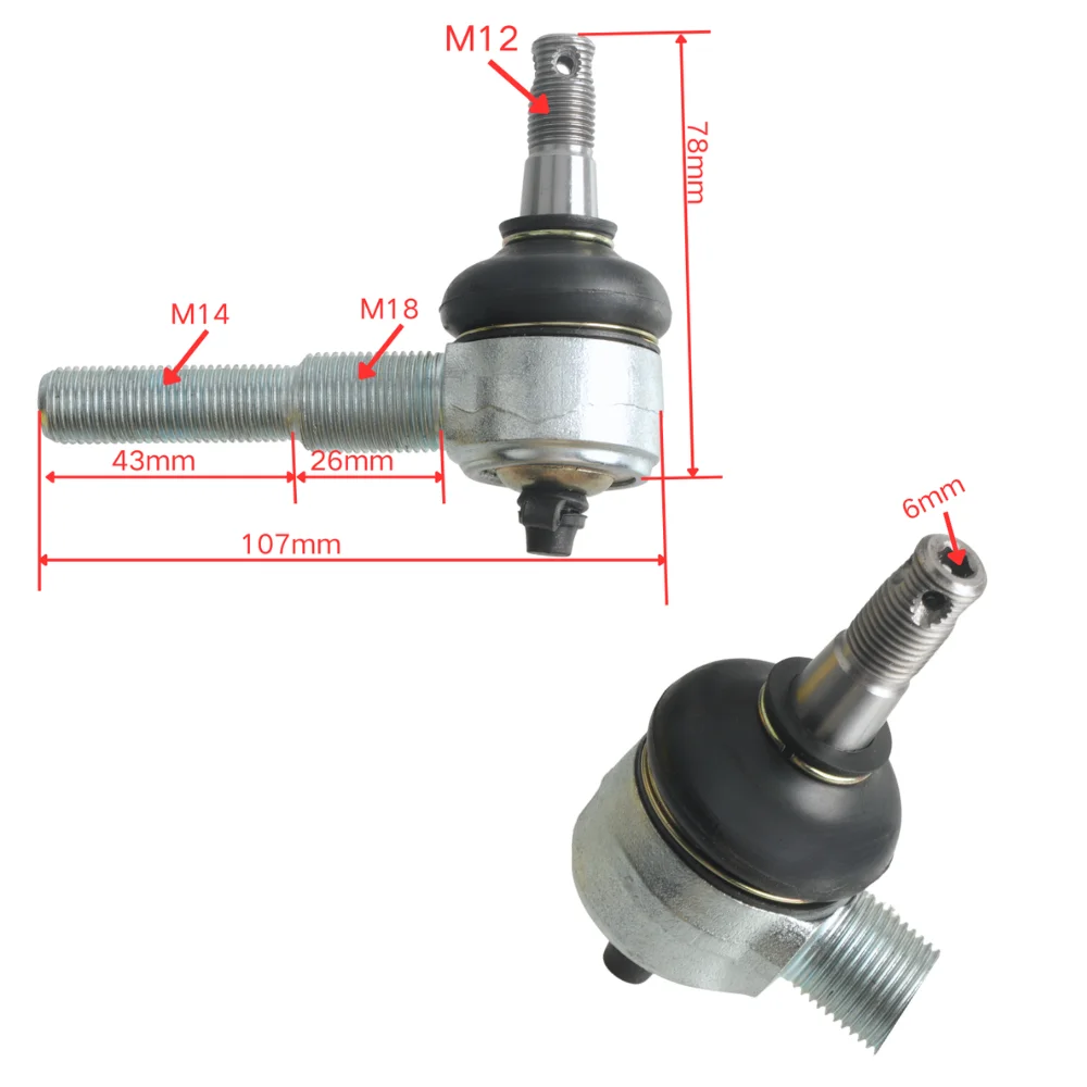 NEW M12x65mm Adjustable Ball Joint Set M14-M18 With Nozzle For 150cc 200cc 250cc ATV Go Kart UTV Buggy Quad Bike Parts