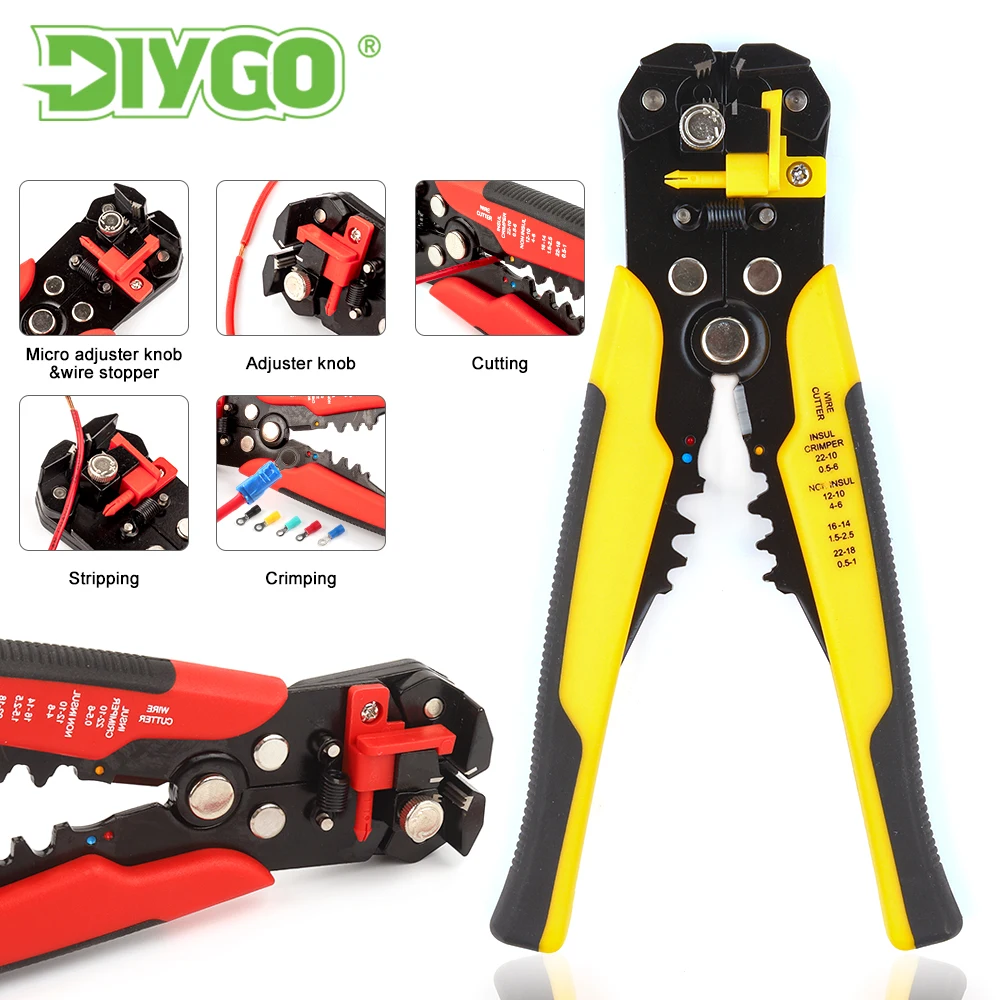 

Electrician Wire Tool Cable Wire Stripper Cutter Crimper Automatic Multifunctional Crimping Stripping Plier Hand Tools HS-D1