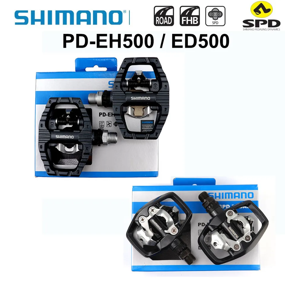 Shimano-クリート付き両面クリップレスspdペダル,pd ed500 eh500,SM